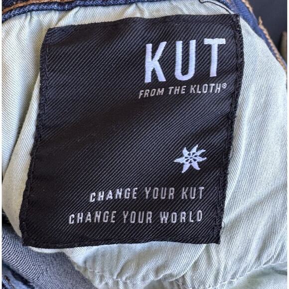 Kut from the Kloth Women's Size 16 Dark Wash Skinny Jeans Raw Hem Stretch Comfy - Picture 5 of 6